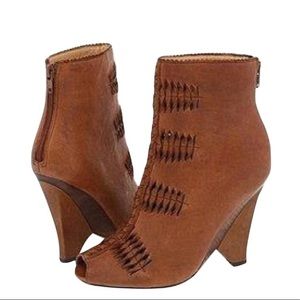 Lightly Used Peep Toe Ankle Boots